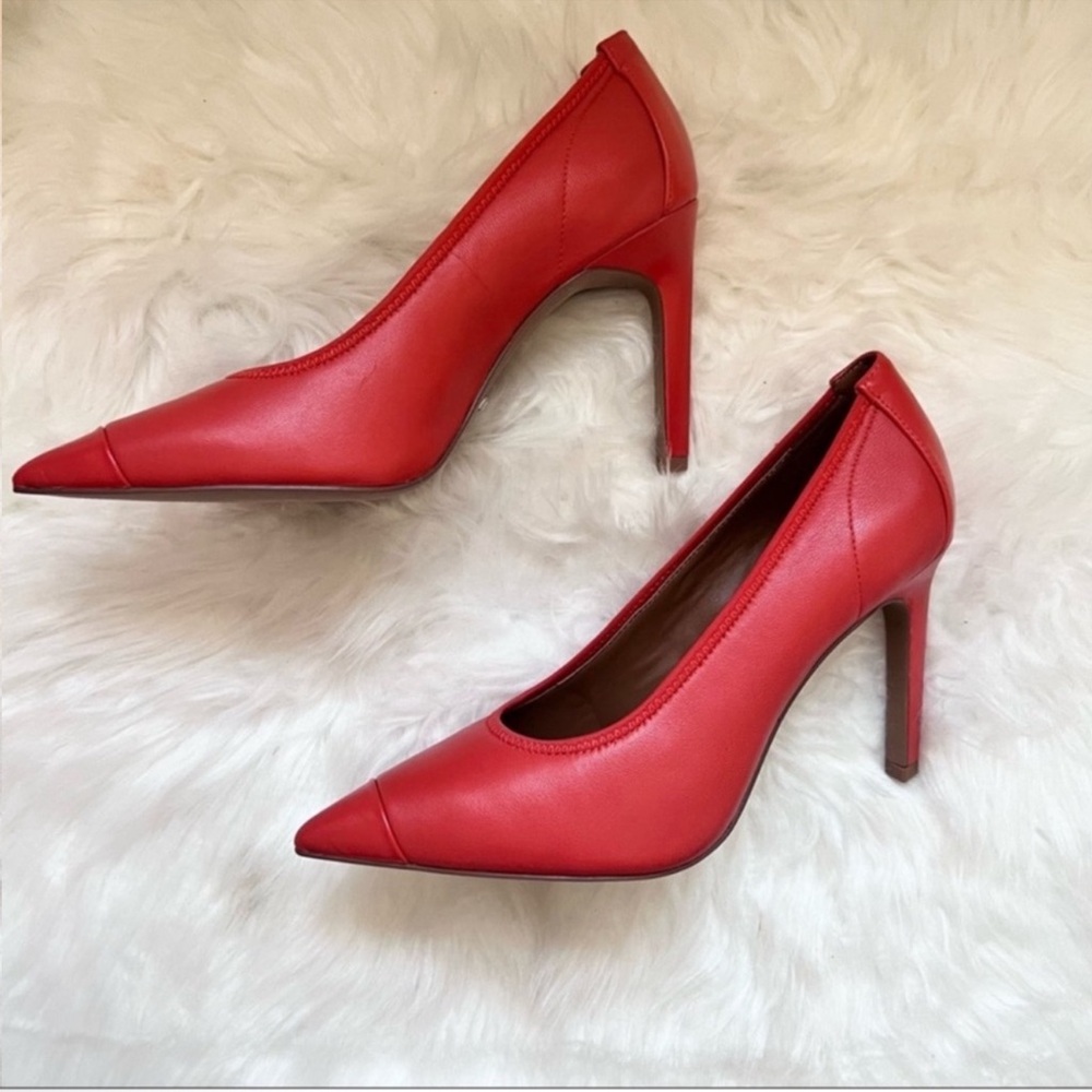 NEW! REISS London “Lowri” Red Leather Court Pumps Heels - Picture 10 of 16